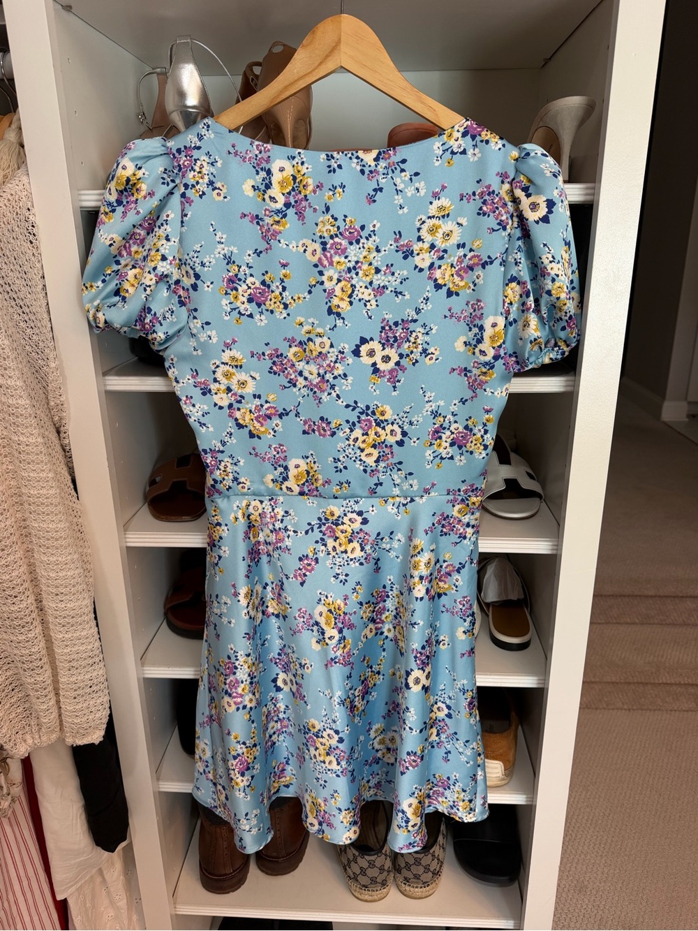 ZARA Sky Blue Floral Mini Dress - Picture 7 of 11